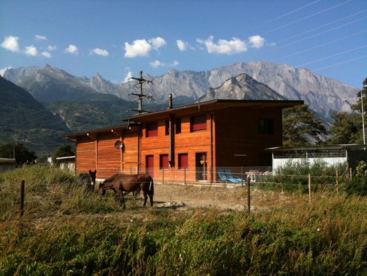 Habitation et manège pour chevaux à Ecône